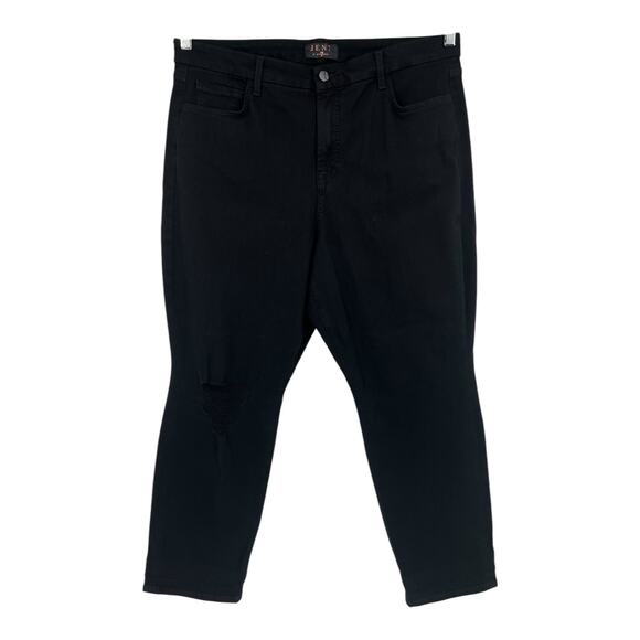 JEN7 by 7 For All Mankind jeans Ripped Slim Boyfriend black size 16 - Picture 1 of 6